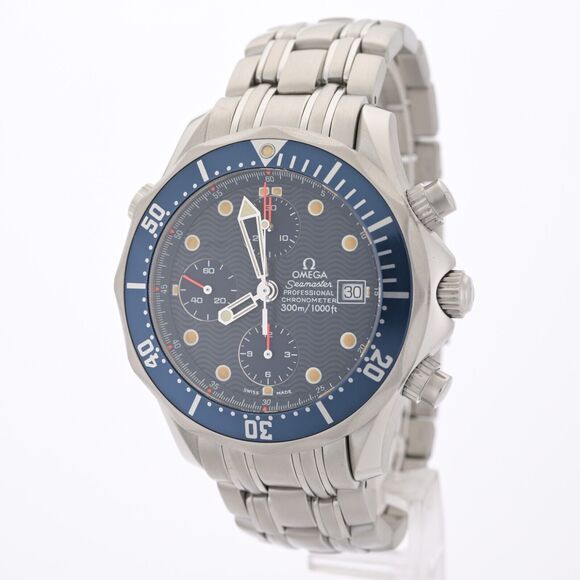 OMEGA Seamaster Diver 2599.8 Professional 41mm Chronograph Blue Men's Watch - Picture 10 of 13